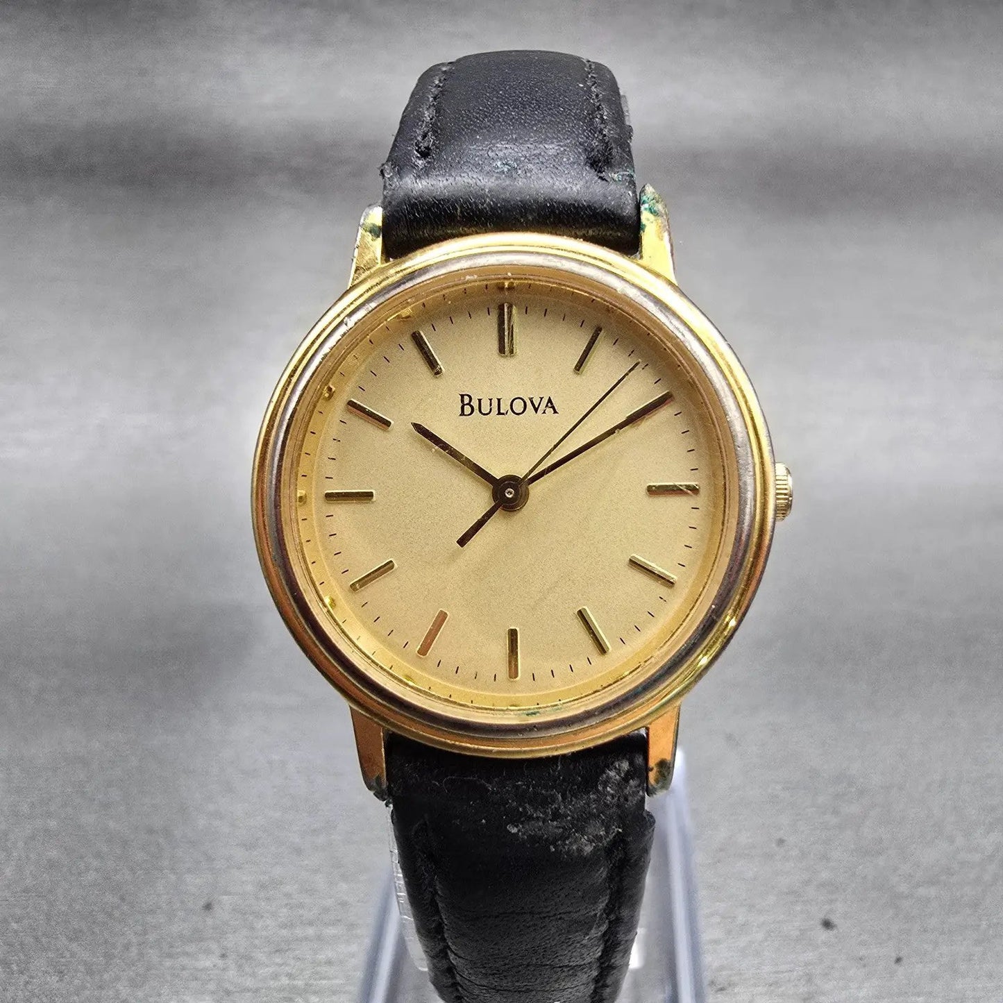 Bulova Watch Women 26mm Champagne Dial Gold Tone Round Vintage New Battery D0
