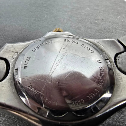 Bulova Marine Star Dive Watch Men 37mm Champagne Dial Two Tone Date 98G78 PARTS10
