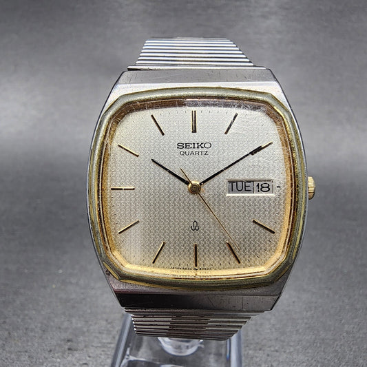 Seiko Watch Men 32mm Champagne Dial Two Tone Daydate 5933-5040 PARTS