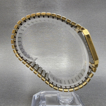 Seiko Tank Watch Men 26mm Gold Dial Gold Tone Octagon 5Y30-5K09 New Battery
