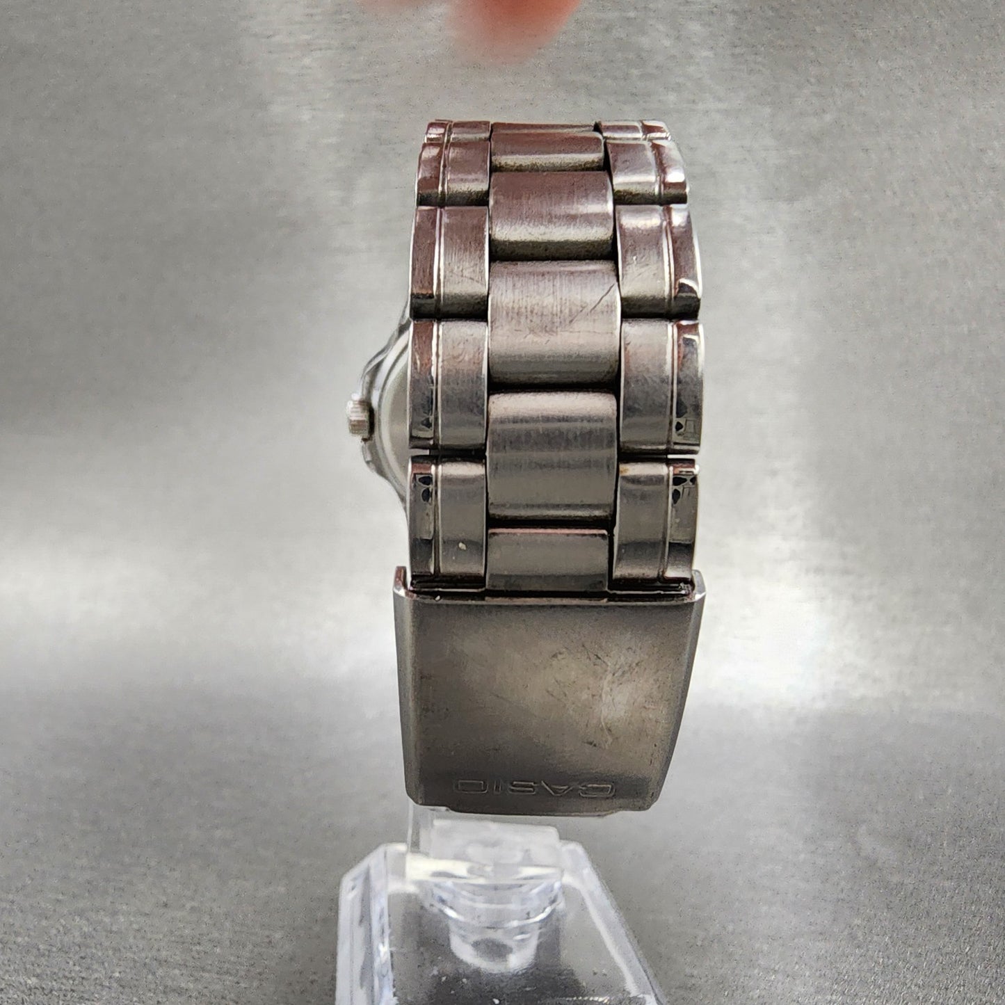 Casio Watch Men 37mm Black Dial Silver Tone Date Round MTP1215 New Battery7