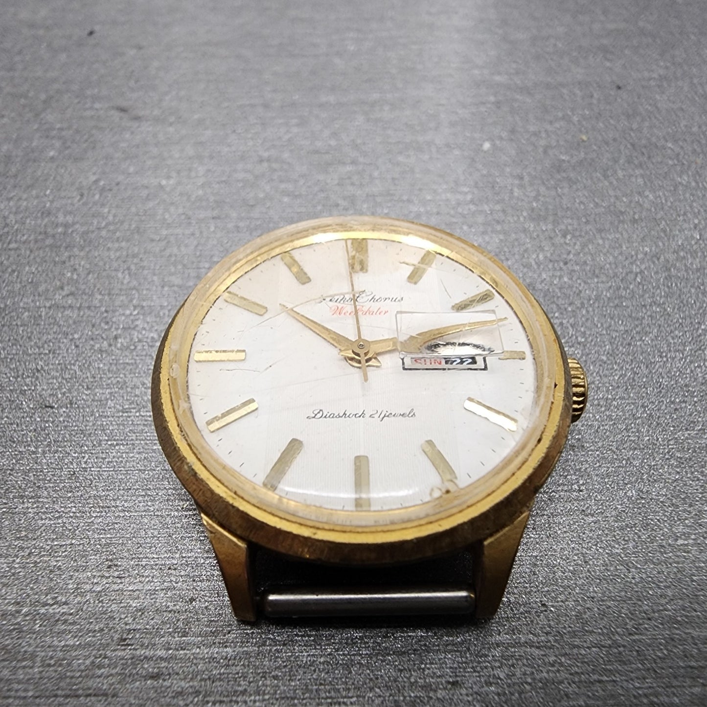 Seiko Chorus Watch Women 26mm White Dial Gold Tone Daydate Manual 21190010 Runs2