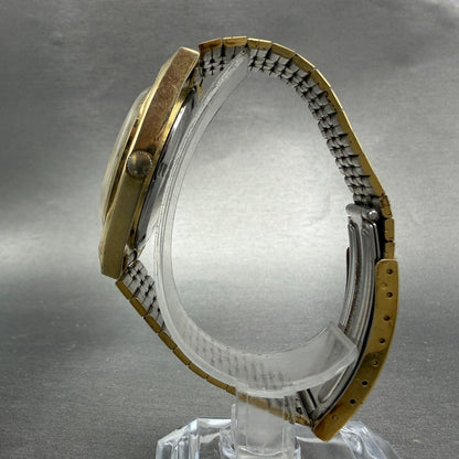 Seiko SQ Watch Men 34mm Champagne Dial Gold Tone Daydate 7123-8439 PARTS VIntage7