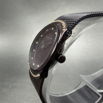 Skagen Watch Women 23mm MOP Dial Purple Tone Ovel Cyrtstals 686XSMM New Battery2