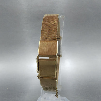 Seiko Tank Watch Women 16mm Gold Dial Gold Tone 113849 Rectangle Manual Wind7