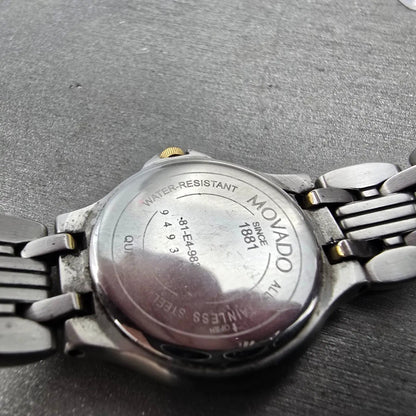 Movado Museum Watch Women 25mm Black Dial Two Tone Round 81-E4-9836 New Battery9