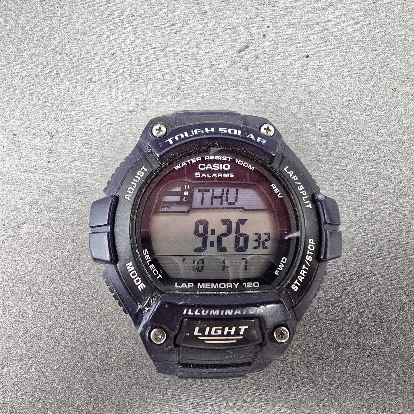 Casio W-S220 Watch Men 50mm Blue Black Alarm Chronograph Digital Solar Works0