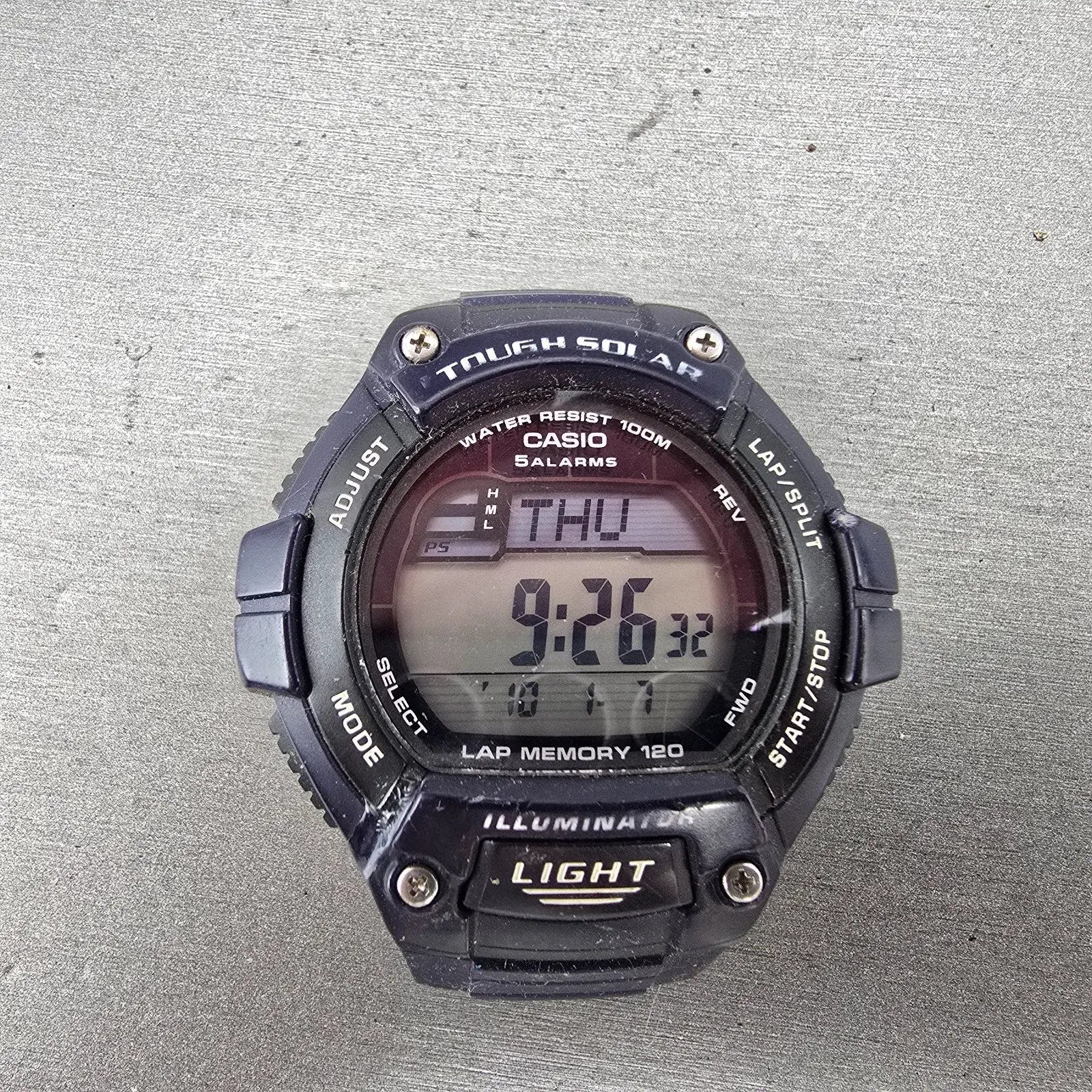 Casio W-S220 Watch Men 50mm Blue Black Alarm Chronograph Digital Solar Works0