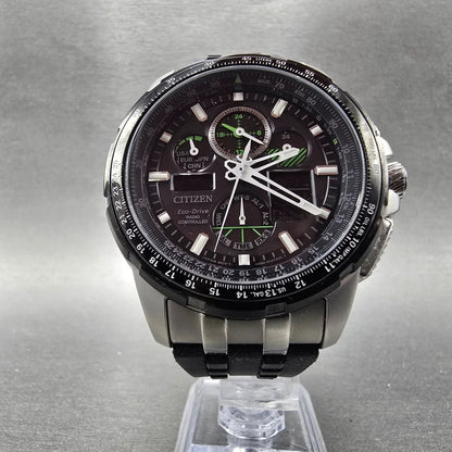Citizen Skyhawk A-T Watch Men 47mm Black Dial Steel Eco-Drive JY8051-08E Works5