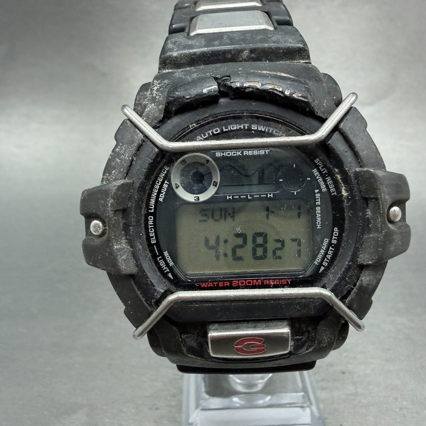 Casio G-Sock GL-121 Watch Men 49mm Black Digital Alarm Chrono New Battery0