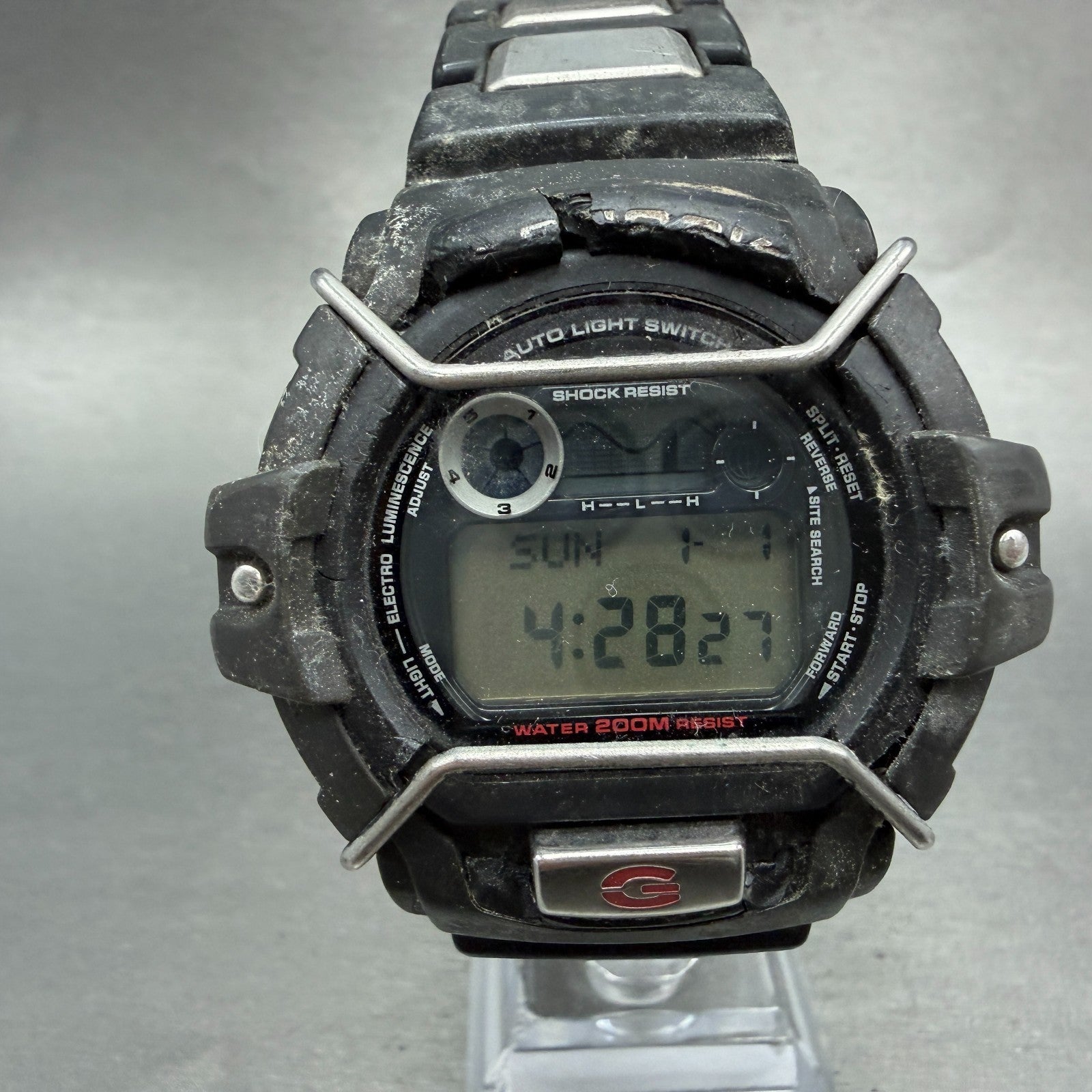 Casio G-Sock GL-121 Watch Men 49mm Black Digital Alarm Chrono New Battery0