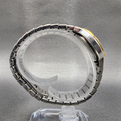 Bulova Watch Women 29mm MOP Dial Two Tone Diamond Bezel Round New Battery 98W128