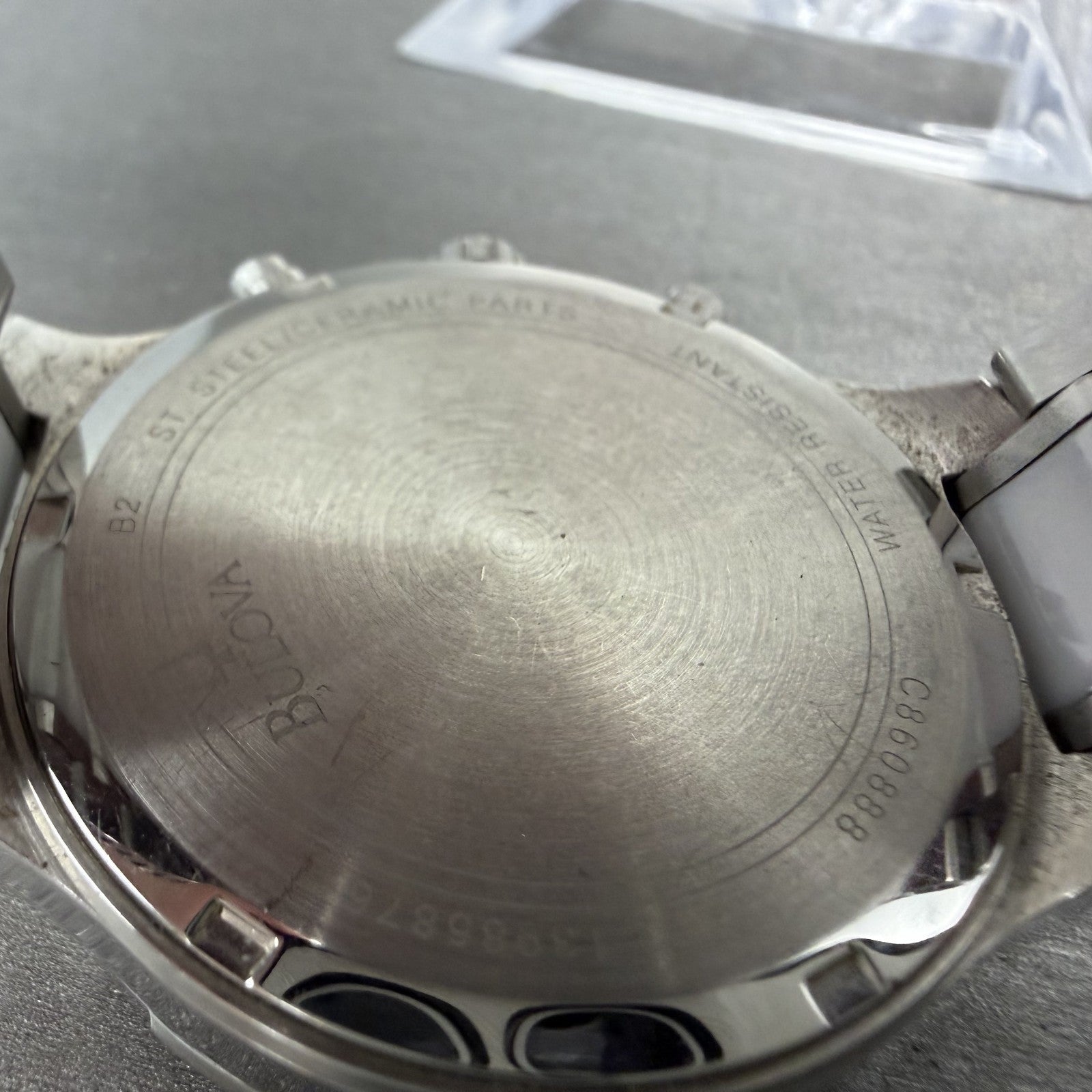 Bulova Chronograph Watch Women 40mm White Dial Silver Tone 98P125 New Battery8