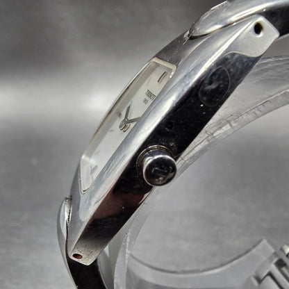 Tissot Tank Watch Women 17mm MOP Dial Stainless Steel Diamond Bangle New Battery2