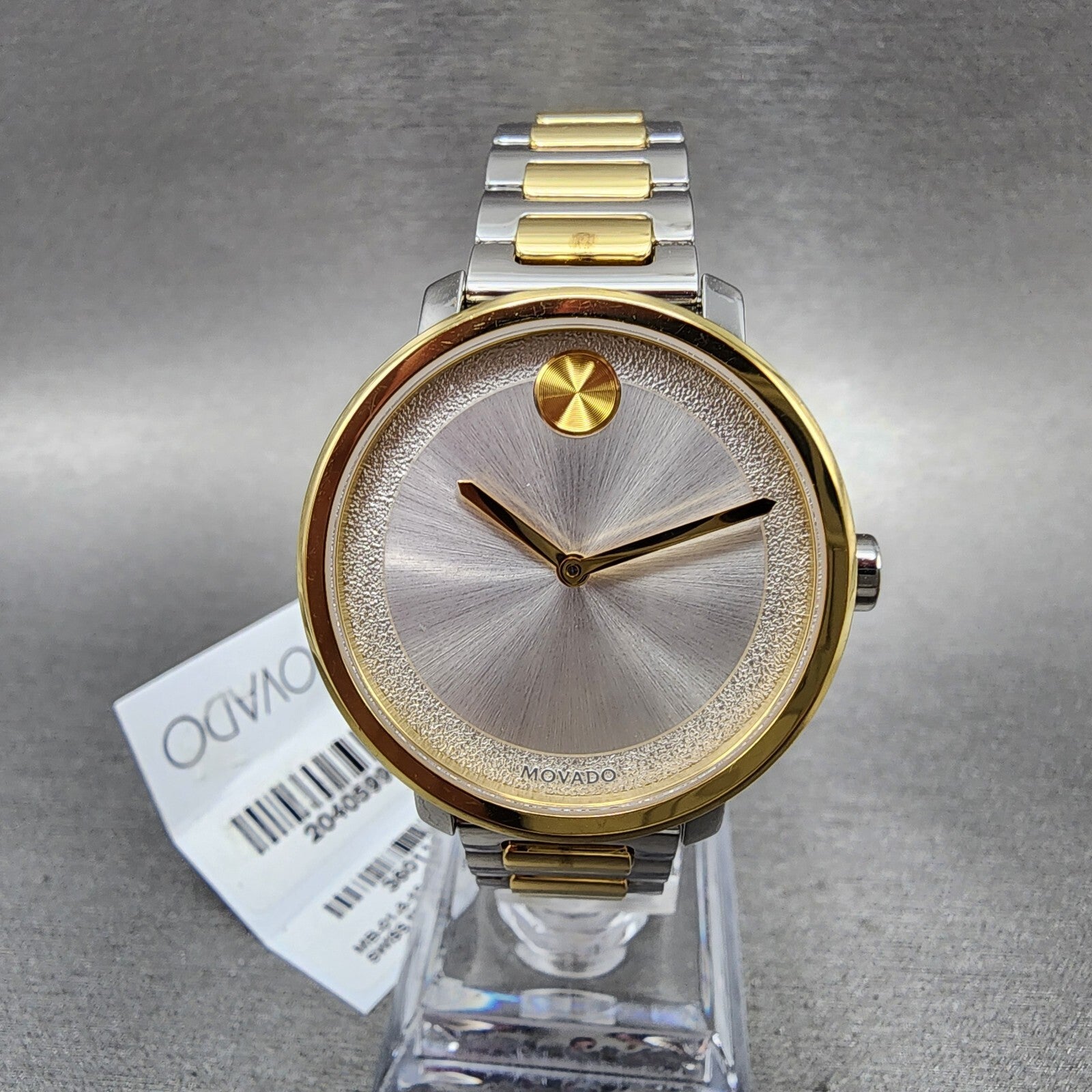 Movado Bold Watch Women 34mm White Dial Two Tone Round Bracelet 36005190