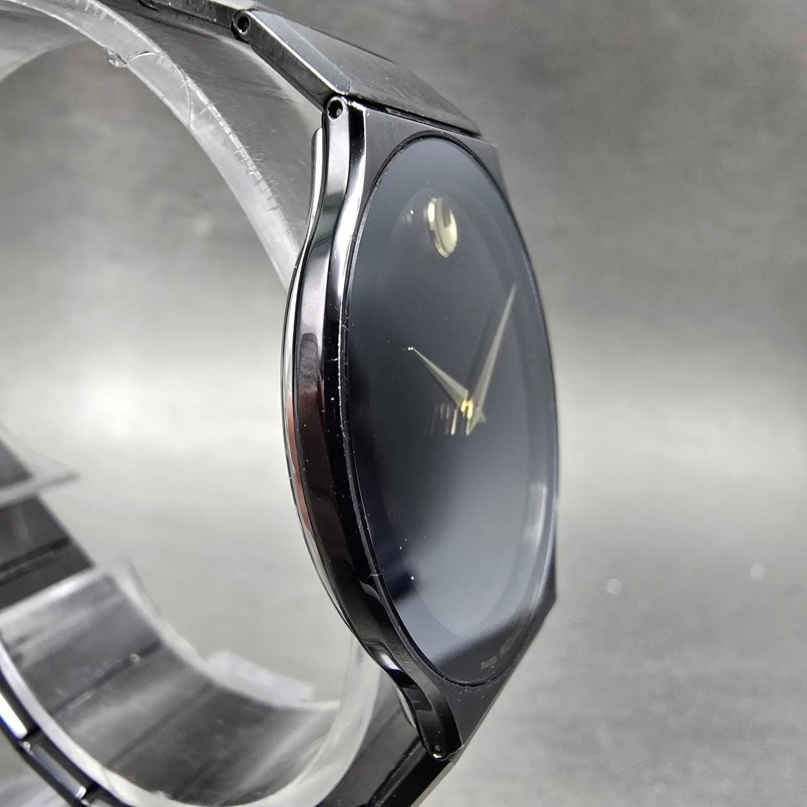 Movado Museum Watch Men 32mm Black Dial Black Tone Round 84-40-880-A PARTS4
