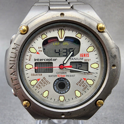 Citizen Interceptor Watch Men 40mm Analog Digital Titanium C401L14689 PARTS2