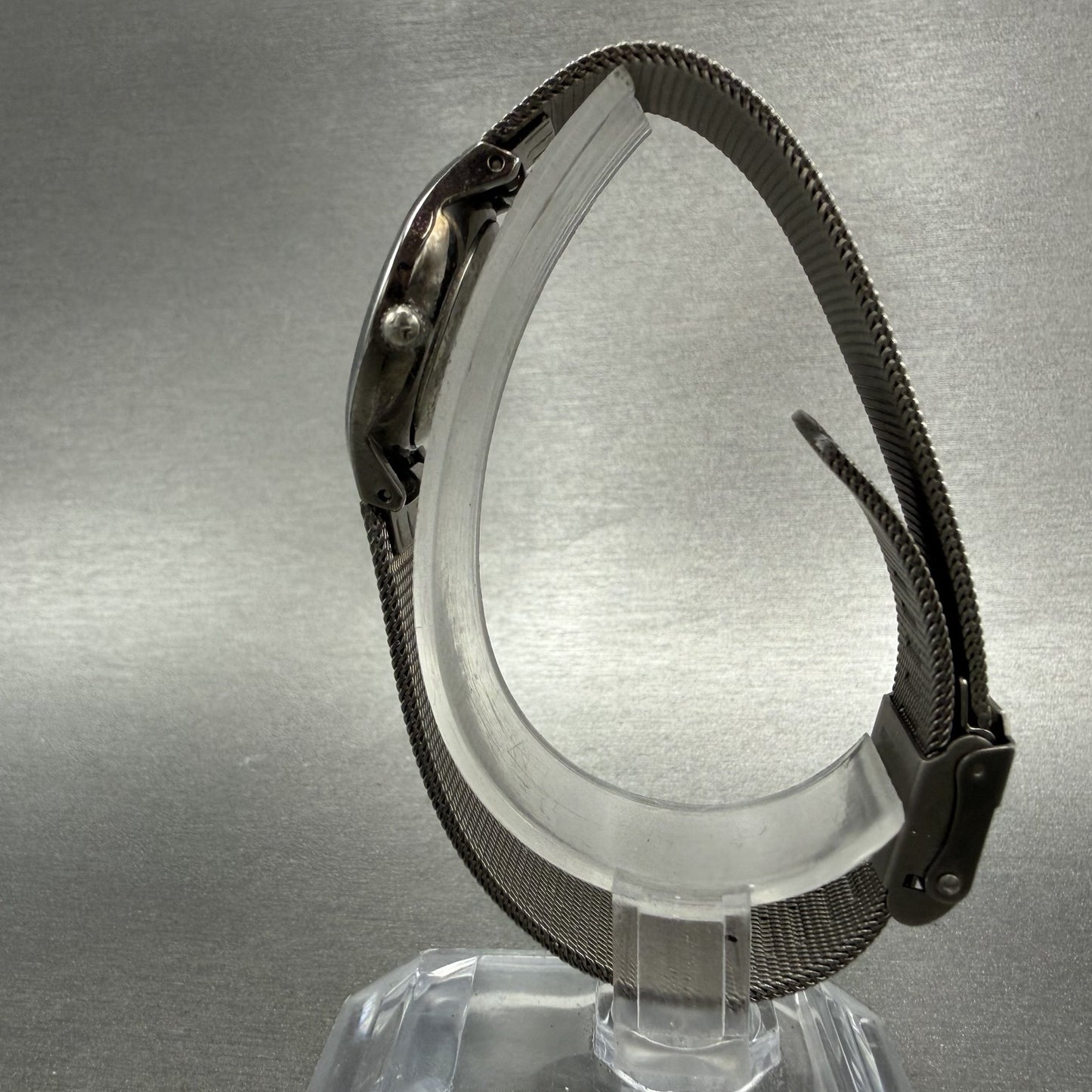 Skagen Watch Women 24mm Gray Dial Titanium Round Mesh Band 233XSTTM New Battery6