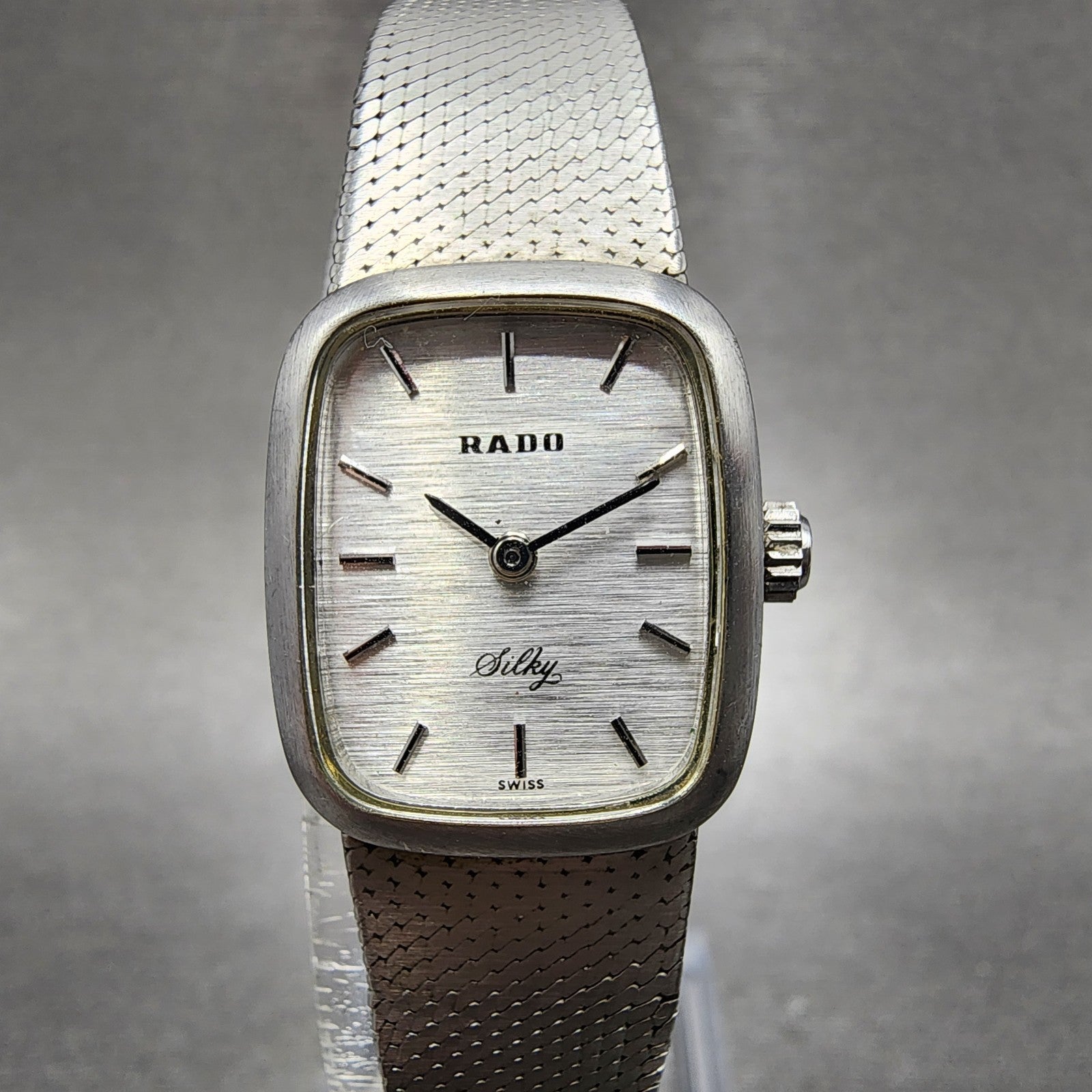 Rado Silky Watch 19mm Women Silver Dial Silver Tone Manual Rectangle Runs0