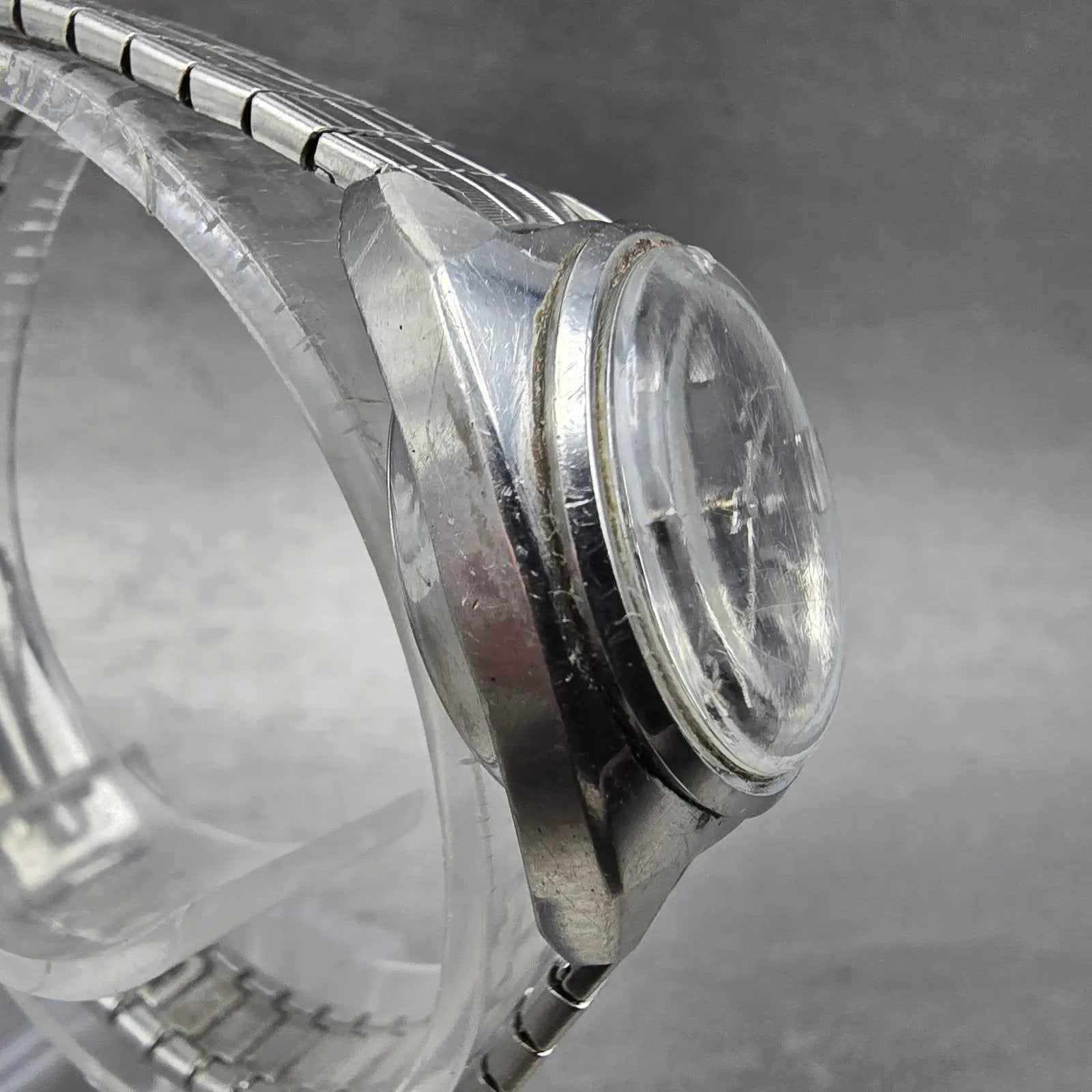 Seiko Automatic Watch Women 23mm Black Dial Silver Tone Date 2205-0190 Runs3