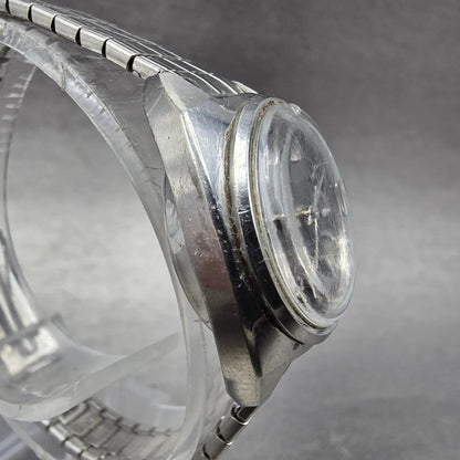 Seiko Automatic Watch Women 23mm Black Dial Silver Tone Date 2205-0190 Runs3