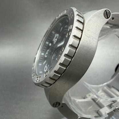 Nixon 42-20 Chrono Watch Women 42mm Black Dial Silver Tone Date New Battery2