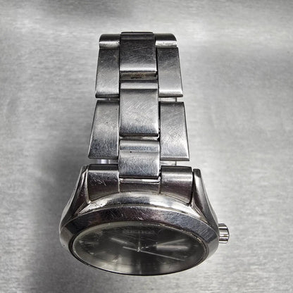 Seiko Watch Men 37mm Black Dial Silver Tone Daydate Round 7N43-9070 New Battery4