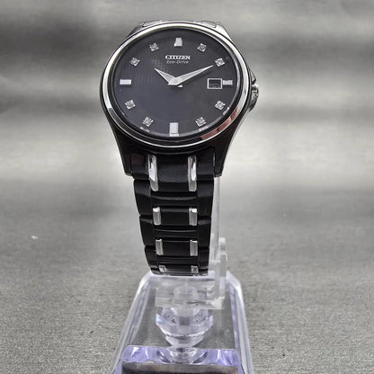 Citizen Eco-Drive Watch Women 27mm Black Dial Two Tone Date J015-S070112 Works5