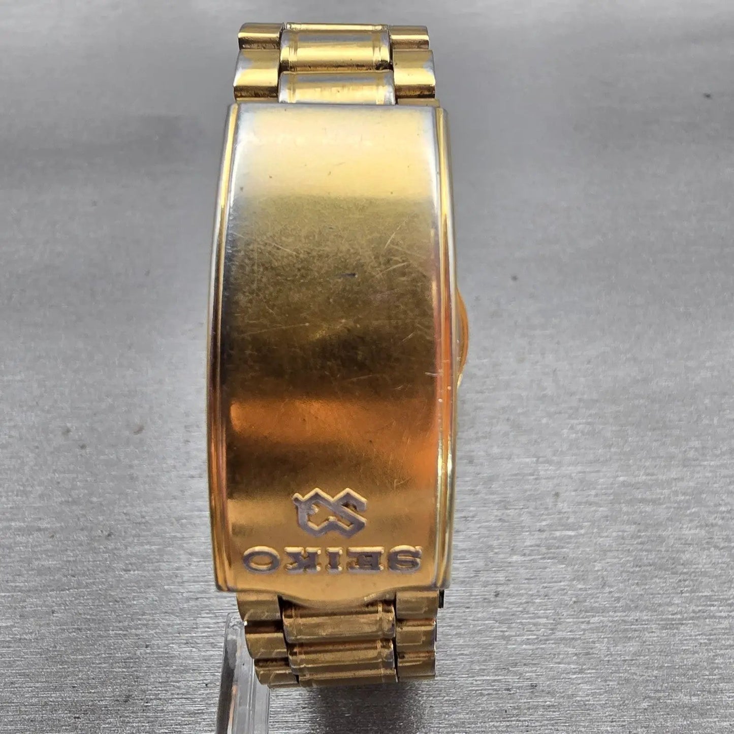 Seiko SQ Watch Men 34mm Champagne Dial Gold Tone Daydate 5H23-8A09 New Battery7