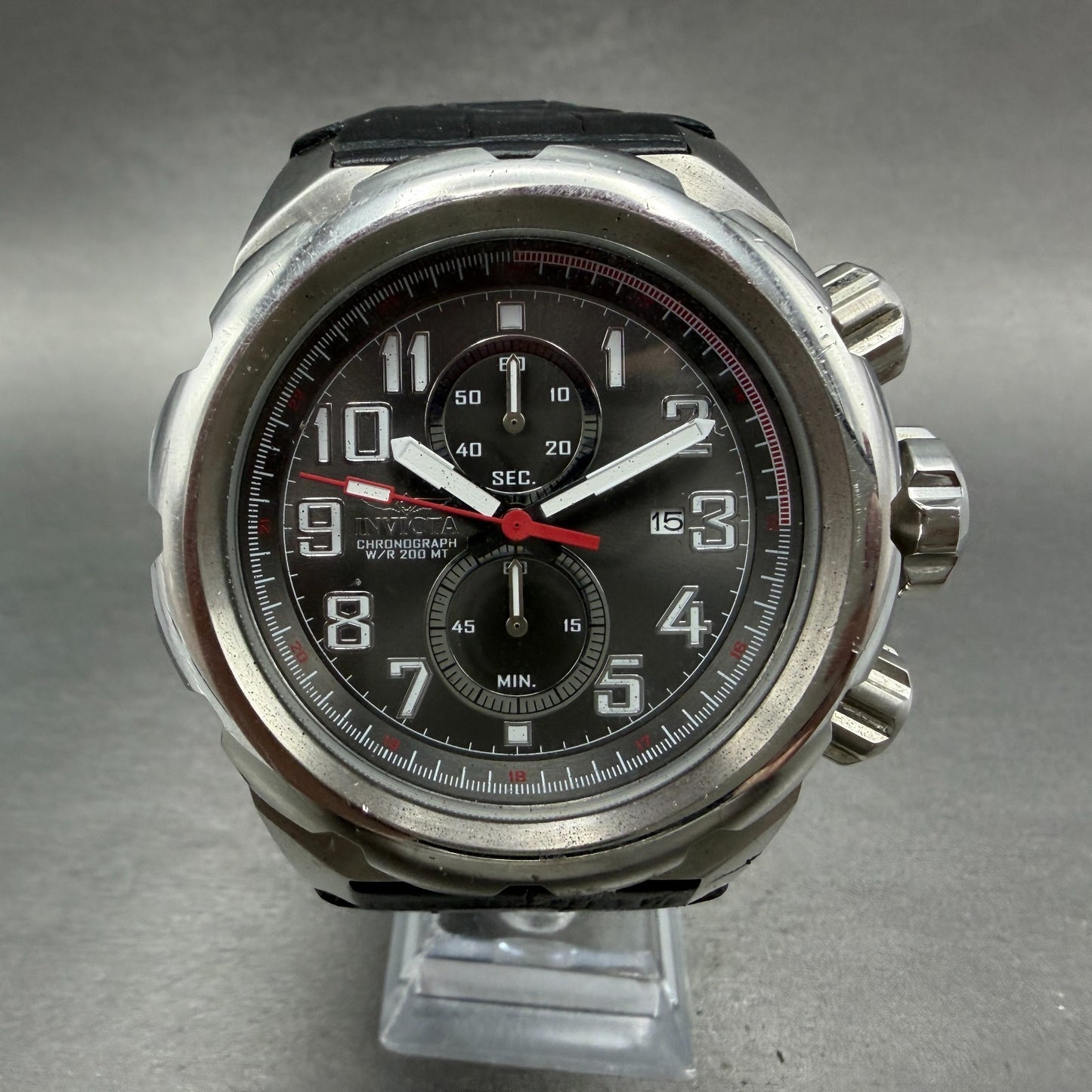 Invicta Pro Diver Chronograph Watch Men 52mm Gray Dial Steel Date 15068 Newbat0