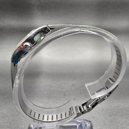 Seiko Watch Women 16mm Silver Dial Silver Tone Oval 5420-0029 New Battery VTG6