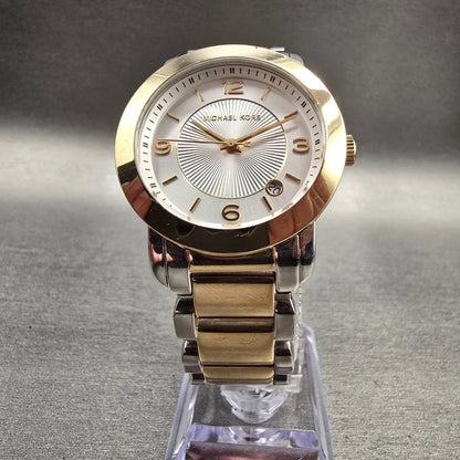 Michael Kors Janey Watch Women 34mm Silver Dial Two Tone Date MK3487 New Battery5