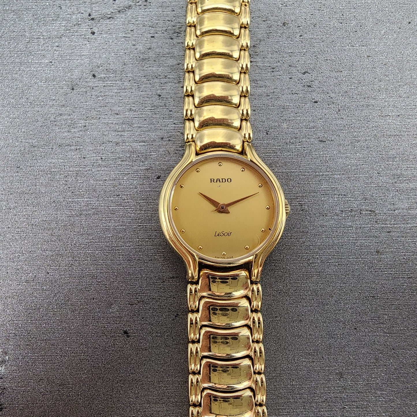 Rado Lesoir Watch Women 23mm Gold Dial Gold Tone Roud 202 PARTS0