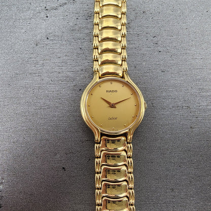 Rado Lesoir Watch Women 23mm Gold Dial Gold Tone Roud 202 PARTS0