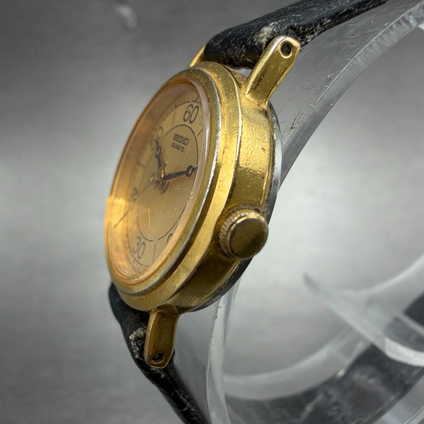 Seiko Watch Women 21mm Champagne Dial Gold Tone Round VTG 4N01-0301 New Battery2