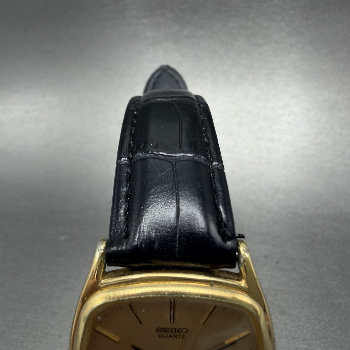 Seiko Watch Men 30mm Champagne Dial Gold Tone Rectangle 5931-5270 New Battery4