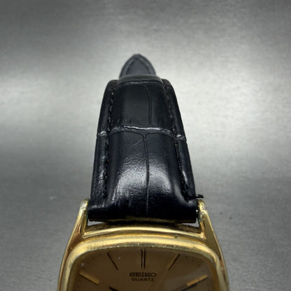 Seiko Watch Men 30mm Champagne Dial Gold Tone Rectangle 5931-5270 New Battery4