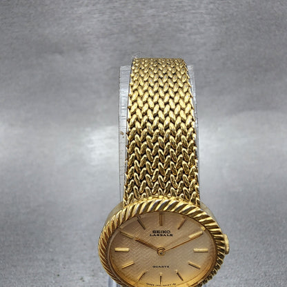 Seiko Lassale Watch Women 22mm Champagne Dial Gold Tone 14000479 New Battery4