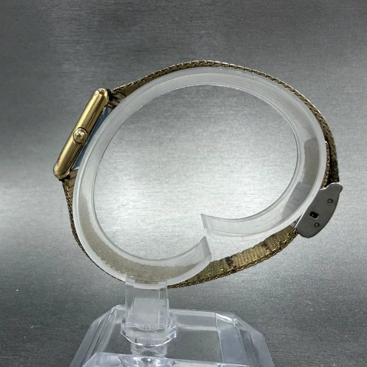 Seiko Tank Watch Women 18mm Champagne Dial Gold Tone 1400-5030 New Battery VTG6