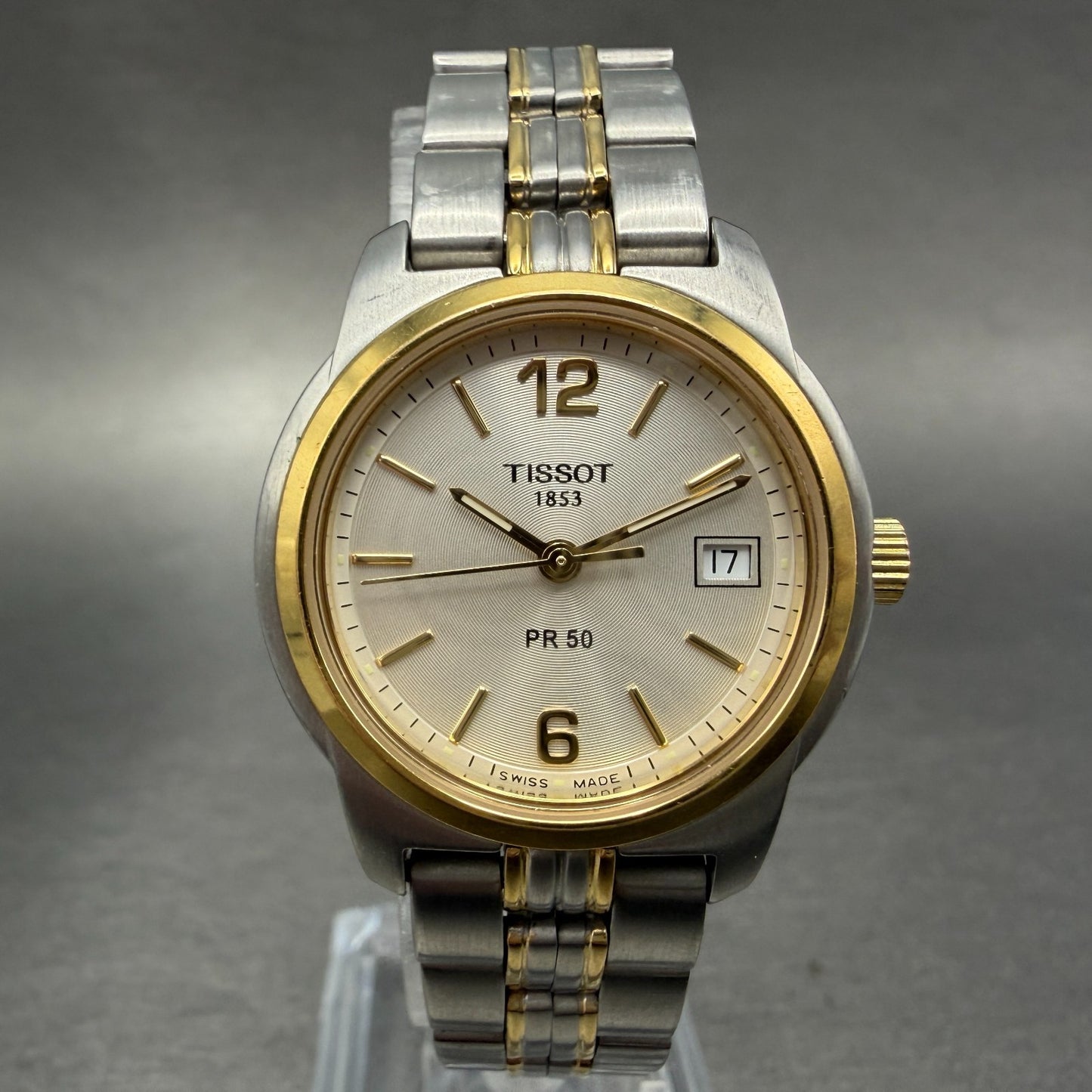 Tissot PR 50 Watch Women 28mm White Dial Two Tone Date J336/436k New Battery0