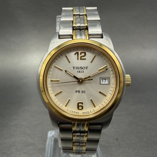 Tissot PR 50 Watch Women 28mm White Dial Two Tone Date J336/436k New Battery0