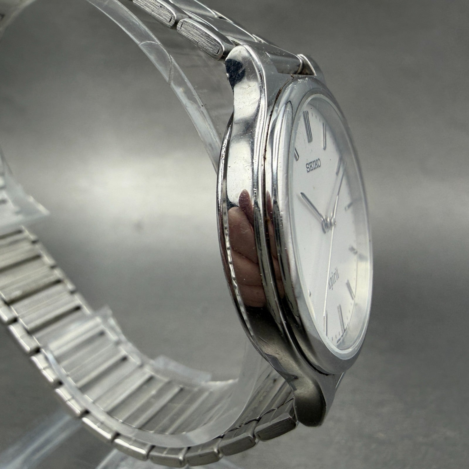Seiko Spirit Watch Men 34mm Silver Dial Silver Tone Round 7n01-6a70 New Battery3