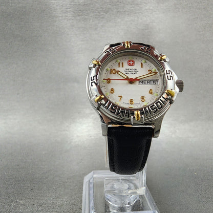 Wenger Swiss Military Watch Women 29mm White Dial Silver Tone Daydate New Batt5