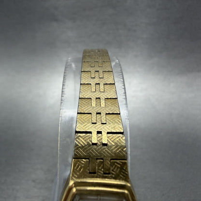 Seiko Watch Women 16mm Gold Dial Gold Tone Hexagon Manual 1100-5329 Runs4