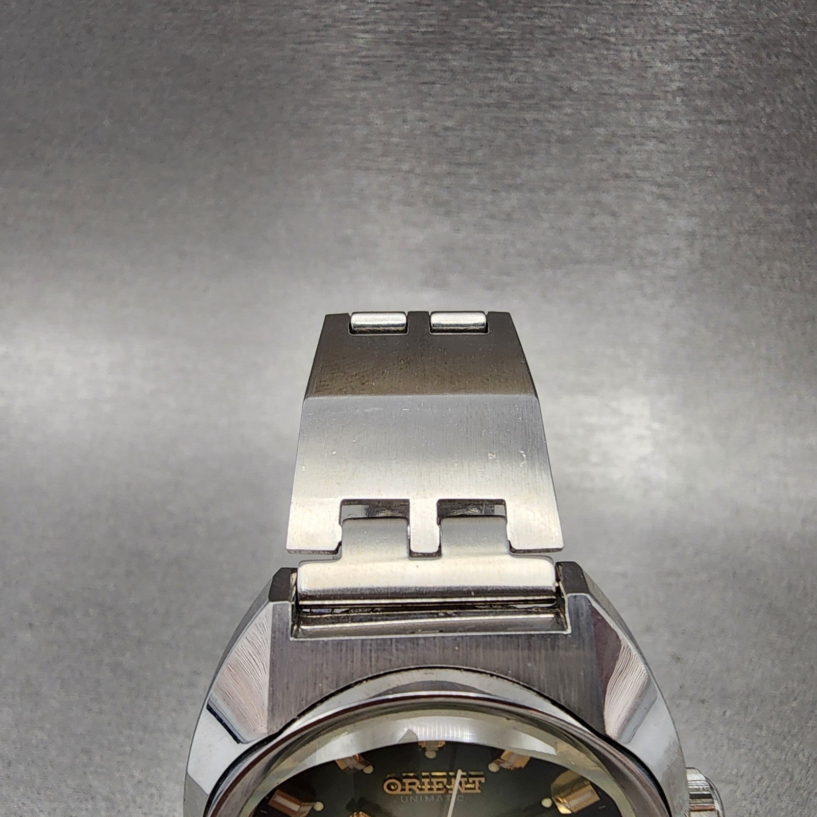 Orient Unimatic Watch Men 37mm Green Dial Daydate Steel Cushion f14910660 Runs4