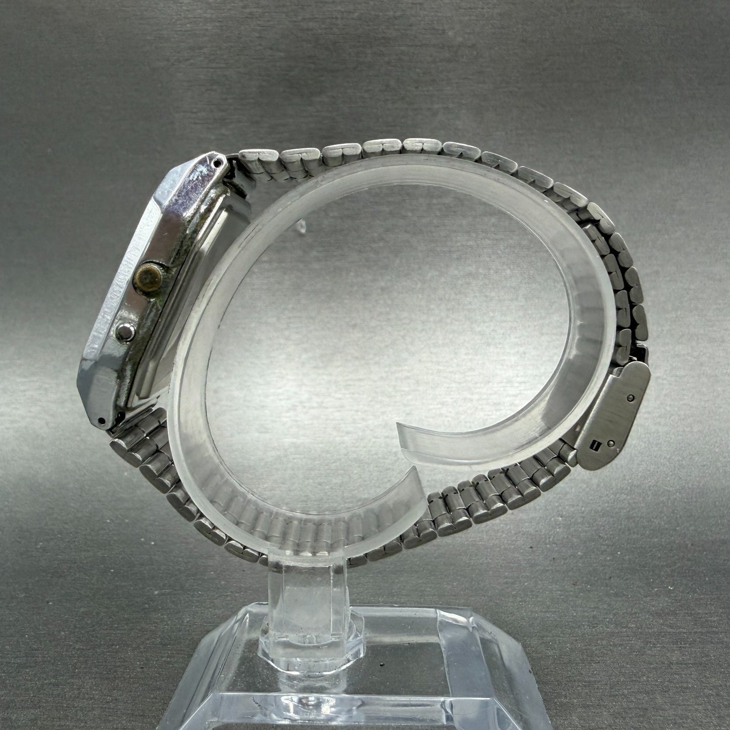 Casio AQ-320 Watch Men 31mm White Dial Silver Tone Analog Digital PARTS7