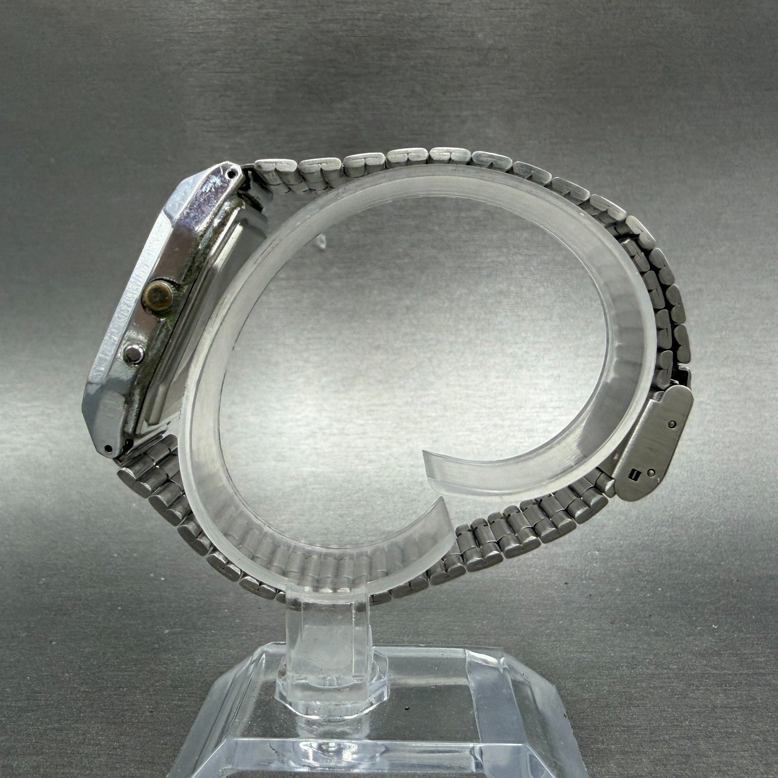 Casio AQ-320 Watch Men 31mm White Dial Silver Tone Analog Digital PARTS7