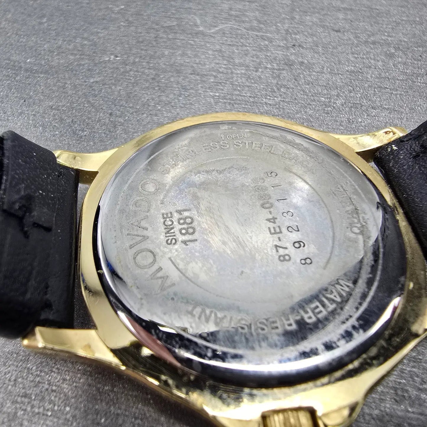 Movado Museum Watch Men 35mm Black Dial Gold Tone Round 87 E4 0863 New Battery K9