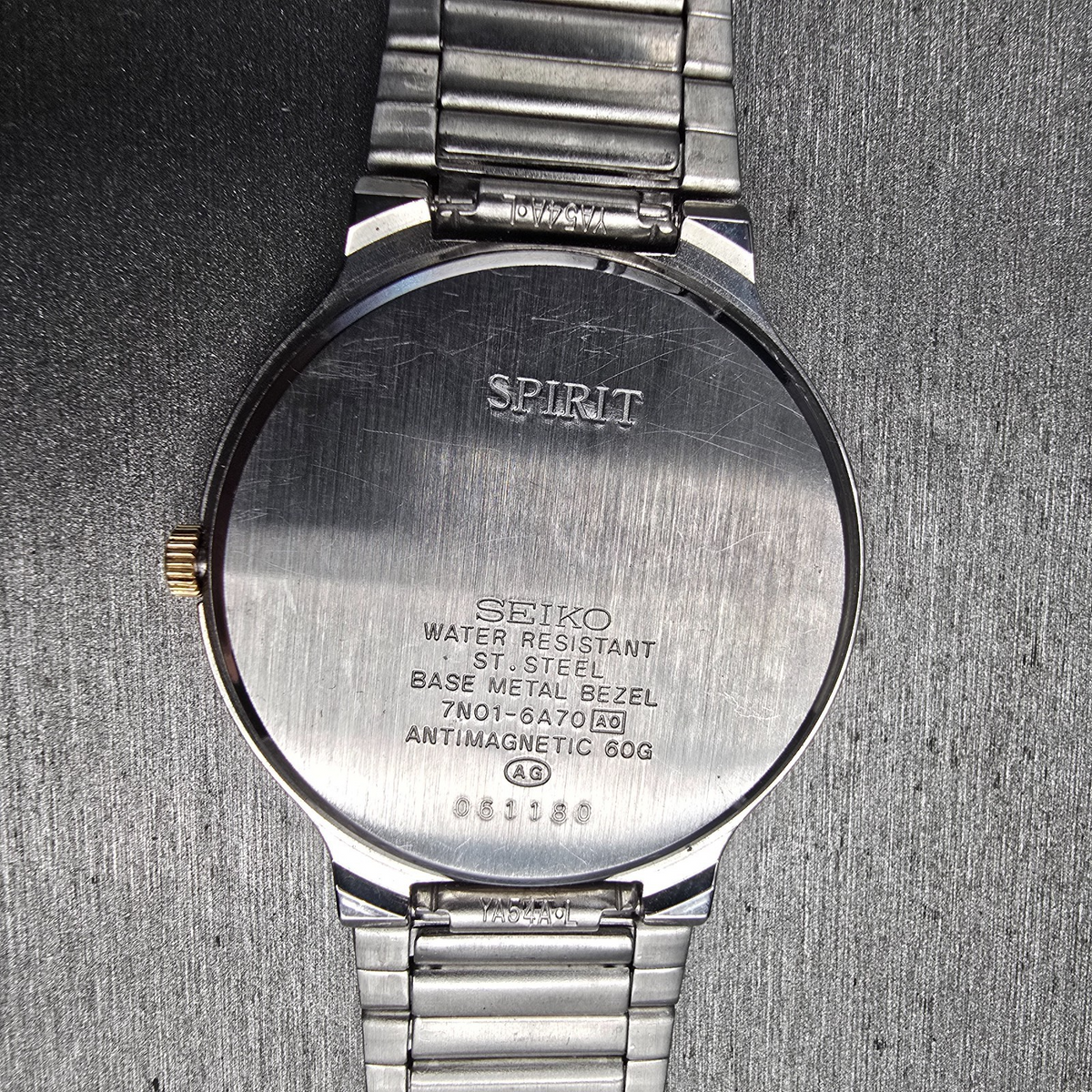 Seiko Spirit Watch Men 33mm Champagne Dial Two Tone Round 7N01-6A70 New Battery10