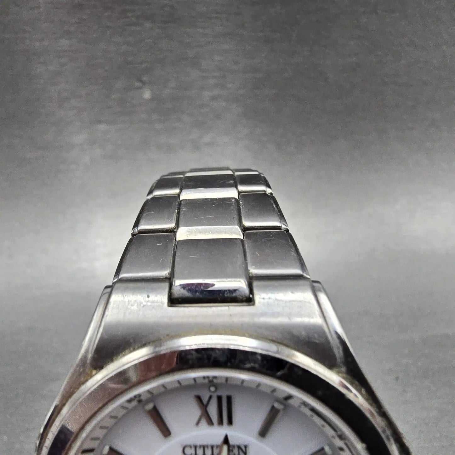 Citizen Eco-Drive Attesa Watch Men 38mm White Dial Titanium Atomic Date PARTS! P5